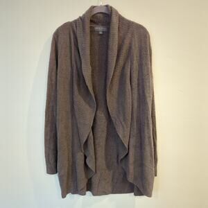 Barefoot Dreams Cozychic open-front brown cardigan L/XL